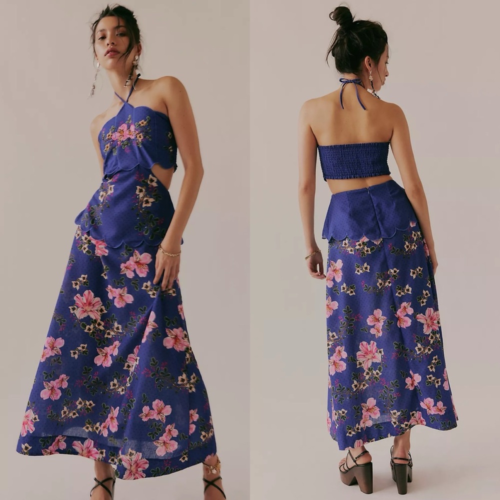 NWT Free People Agua Bendita Jamie Floral Tropical Maxi Dress